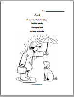 April rain girl dog umbrella