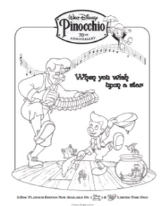 Pinocchio Color Page