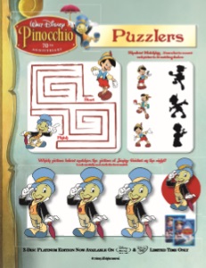 Pinocchio Puzzlers Fun Page