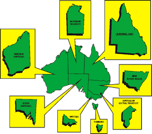 Australian States Terriories Map