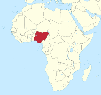 Nigeria Highlighted Africa Map