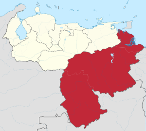 Map Guayana Region Venezuela