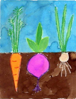 Vegetable Garden Watercolor Art