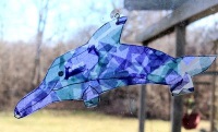 stain glass dolphin art craft