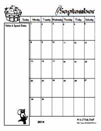 Editable Monthly Calendar