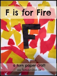 F is for Fire - Torn paper craft