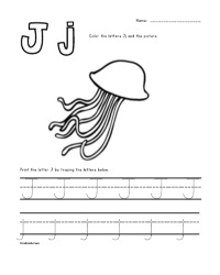 Letter J - Jellyfish Trace Color