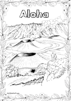Hawaii Crater Volcanoes Coloring Page