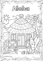 Beach Hut Coloring Page