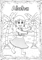 Hawaiian Dance Coloring Page