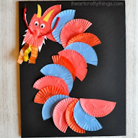 Cupcake Liner Dragon Craft