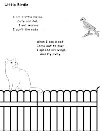 I am a Little Birdie Poem