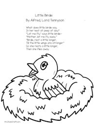 Little Birdy Poem Coloring Page