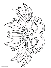 Mardi Gras Mask Coloring Page