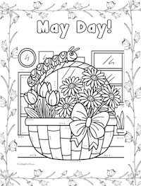May Day Flowers Caterpillar Coloring Page