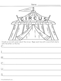 Circus Acrostic Poem