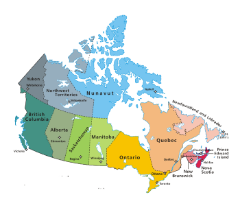 Canada provinces and territories