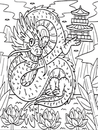 Chinese Year Of The Dragon Coloring Page