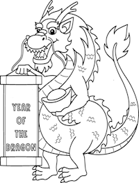 Year of the Dragon Coloring Page