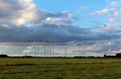 Windmills in field Northern Germany
