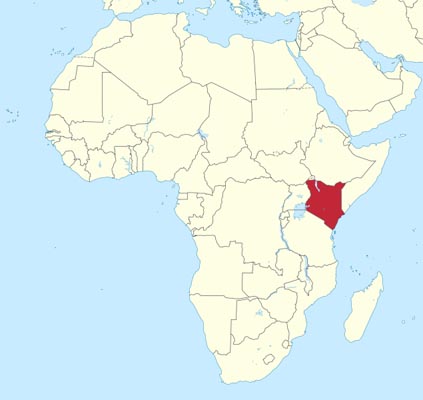 Africa Map Kenya Highlighted