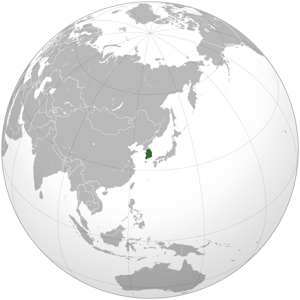 Globe Map South Korea