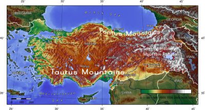 Turkey Topo Map