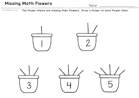 Missing Math Flowers Worksheet