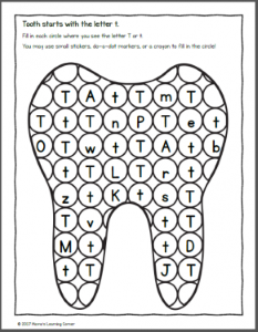 Teeth Printables for Preschool and Kindergarten