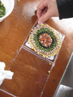 Bean Art using a cd case.