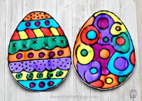 Black Glue and Watercolor Risist Easter Egg Art