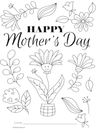 Happy Mother's Day Coloring Page