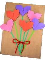 Origami Heart Bouquet Card