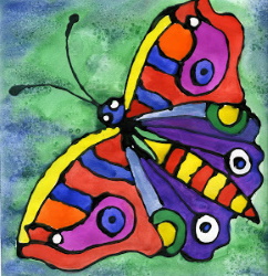 Stained Glass Butterfly on Paper