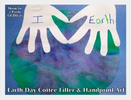 Coffee Filter Handprint Earth Collage
