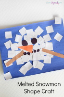 Melted Snowman Shape Craft Collage<