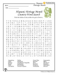 Hispanic Heritage Month Country Word Search