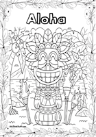 Tiki Totem Coloring Page