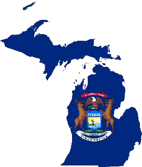 Michigan Flag Map