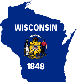 Wisconsin Flag Map