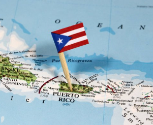 Puerto Rico Flag Map