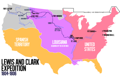 Map Lewis and Clark Expedition