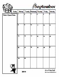 Preschool Monthly Calendar Template from www.atozkidsstuff.com