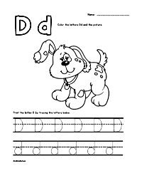Letter D - Dog Trace Color