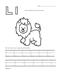 Letter L - Lion Trace Color